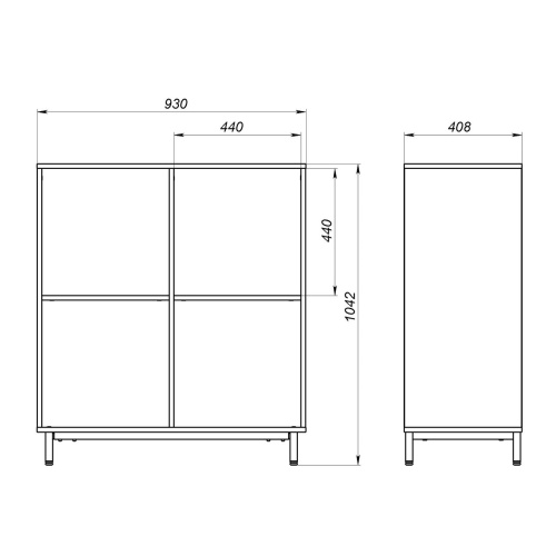 Шкаф-стеллаж модульный «Рио» 2х2 в Твери
