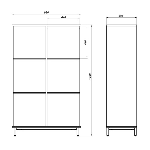 Шкаф-стеллаж модульный «Рио» 2х3 в Твери