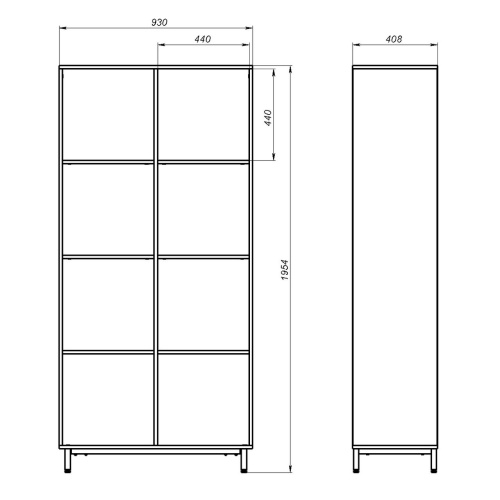Шкаф-стеллаж модульный «Рио» 2х4 в Твери